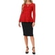 thumbnail image 2 of INSPIRAR CHIC Blusa de Mujer con Encaje y Abertura Frontal, dobladillo Peplum, Manga Larga Transparente, XL Rojo, 2 of 6