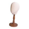 thumbnail image 4 of TISHITA Mannequin Head Sturdy Hat Storage Rack Portable Smooth Wooden Base Standing, 4 of 8