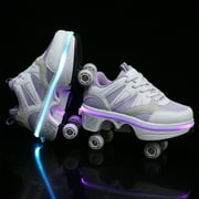 KOFUBOKE Roller Skate Shoes - Sneakers - Roller Shoes 2-in-1 Suitable for Outdoor Sports Skating Invisible Roller Skates The Best Choice for Building Confidence Style