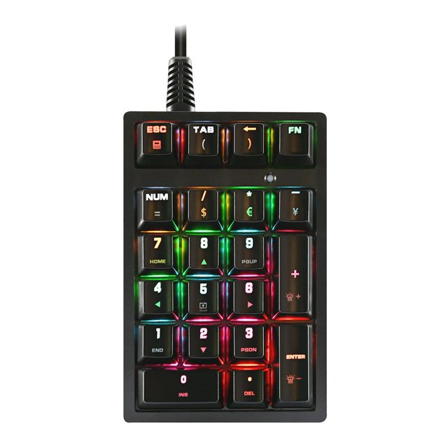 K21 Mini 21 Tecla Disposición extendida Cableado RGB ABS Portátil numérico de plástico negr Notebook PS Diseñadores Computa Yotijar Mini teclado programable