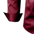 thumbnail image 6 of CLOISE Mens Fashion Tops Big and Tall Collared Shirt Solid Color Long Sleeve Pullover Fall Fashion Outfits Wine 3XL, 6 of 8