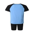 thumbnail image 4 of CNKOO 2 Pcs Mens Summer Pajamas Sets Stylish Contrast Color Short-sleeved Tops and Solid Color Shorts Home Clothes, 4 of 6