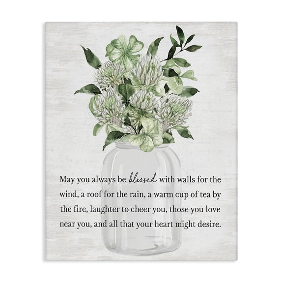 Stupell Industries Cottage Spring Floral Blessing Canvas Art, 16 x 20, by Lettered and Lined