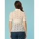 thumbnail image 3 of Camisa de Encaje Floral Allegra K Mujer Semitransparente Manga Corta Beige M, 3 of 4