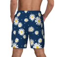 thumbnail image 4 of Uemuo Daisies Flowers Pattern Mens Swim Trunks Quick Dry Board Shorts with Mesh Lining, Stretch Beach Shorts Quick Dry No-Chafing Board Shorts-Large, 4 of 9