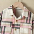 thumbnail image 5 of breaise Girls Boys Flannel Plaid Shirt Button Down Pockets Jackets Kids Long Sleeve Lapel Shirts Girl Boy Fall Winter Cotton Shacket Coat, 5 of 8