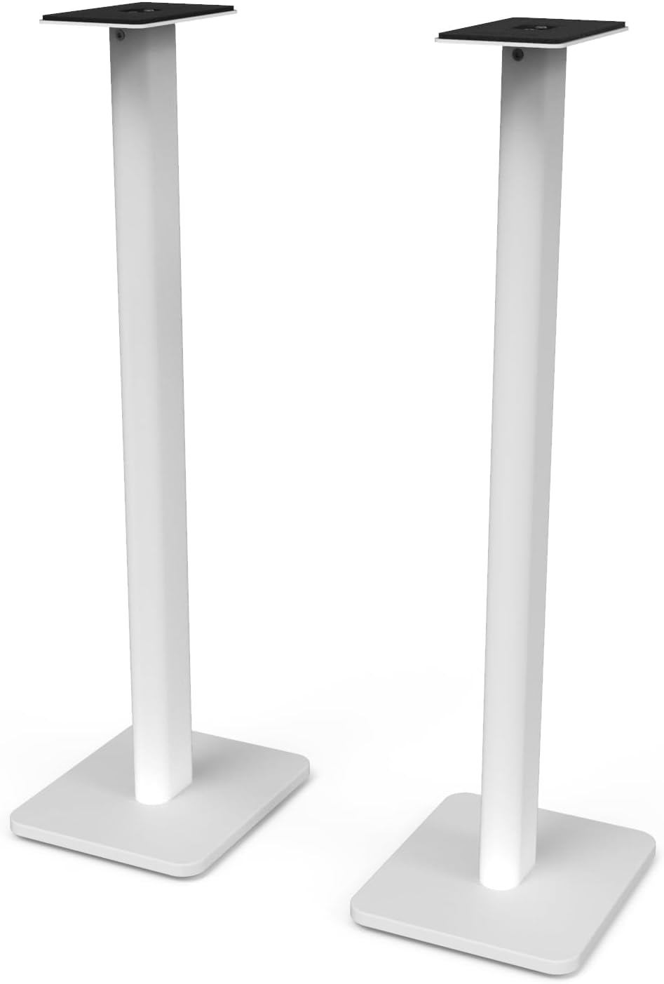 Kanto REN BLUE Bluetooth Powered Bookshelf Speakers - Matte Blue Pair with Kanto SP32PLW 32" Fixed-Height Stands for Bookshelf Speakers - White Pair (2024)