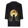 thumbnail image 5 of PNTUTB Women's Fashion Casual Cute Tops Halloween Printed 3/4 Sleeve V Neck Tops Comfortable Blouse, 5 of 6