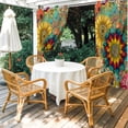 thumbnail image 2 of Vintage Sunflowers Outdoor Curtains for Patio, Red Yellow Teal Paisley Swirls Floral Boho Sunshade Privacy Drapes Grommet Waterproof Outside Curtains for Porch/Cabana/Balcony 54"x 84", 1 Panel, 2 of 9
