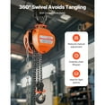thumbnail image 6 of KFFKFF Manual Hand Chain Hoist, 3 Ton 6600 lbs Capacity, Chain Block with Enhanced G80 Galvanized Chain, 20 ft Lift Height, Durable Pulley System for Garage, Warehouse, and Machinery Applications, 6 of 9