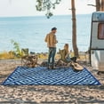thumbnail image 5 of DEORAB Outdoor Rugs Waterproof Plastic Straw Mat 5'x8' Reversible for RV Patio Deck Beach Royal Blue & Blue Green, 5 of 5