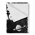 thumbnail image 2 of Astronaut Soft Flannel Fleece Throw Blanket, Race to Space Retro Image with Space Crafts Planets Astronaut vs Cosmonauts, Cozy Plush for Indoor and Outdoor Use, 60" x 80", Black White, by Ambesonne, 2 of 5