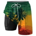 thumbnail image 5 of CHENge Swim Trunks with Compression Liner Casual Retro Palm Tree Print Quick Dry Beach Swimming Shorts with Compression Liner Stretch Fabric Beach Wear, 5 of 5