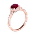 thumbnail image 2 of Aonejewelry 1.25 Ct. Ttw Interwine Shank Diamond and Created Ruby Ring In 14k Rose Gold, 2 of 4