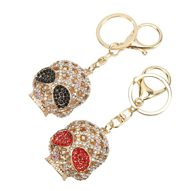 Regalos de calavera, 2 piezas de llavero de calavera, llavero de coche negro, llavero de mochila, muy versátil