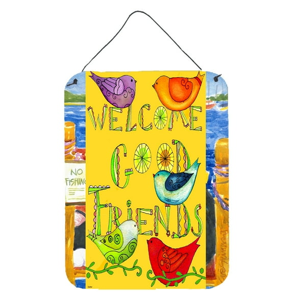 Carolines Treasures PJC1055DS1216 Welcome Good Friends Inspirational Wall or Door Hanging Prints 12x16 multicolor