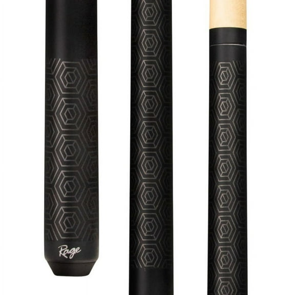 Rage RG113 Two-Piece Billiards Pool Cue Stick Matte Grey with hexagonal design