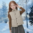 thumbnail image 3 of Girls Puffy Vest Lightweight Sleeveless Outerwear Vests Toddler Winter Clothes Girls Fashion 1-2Years, 3 of 8