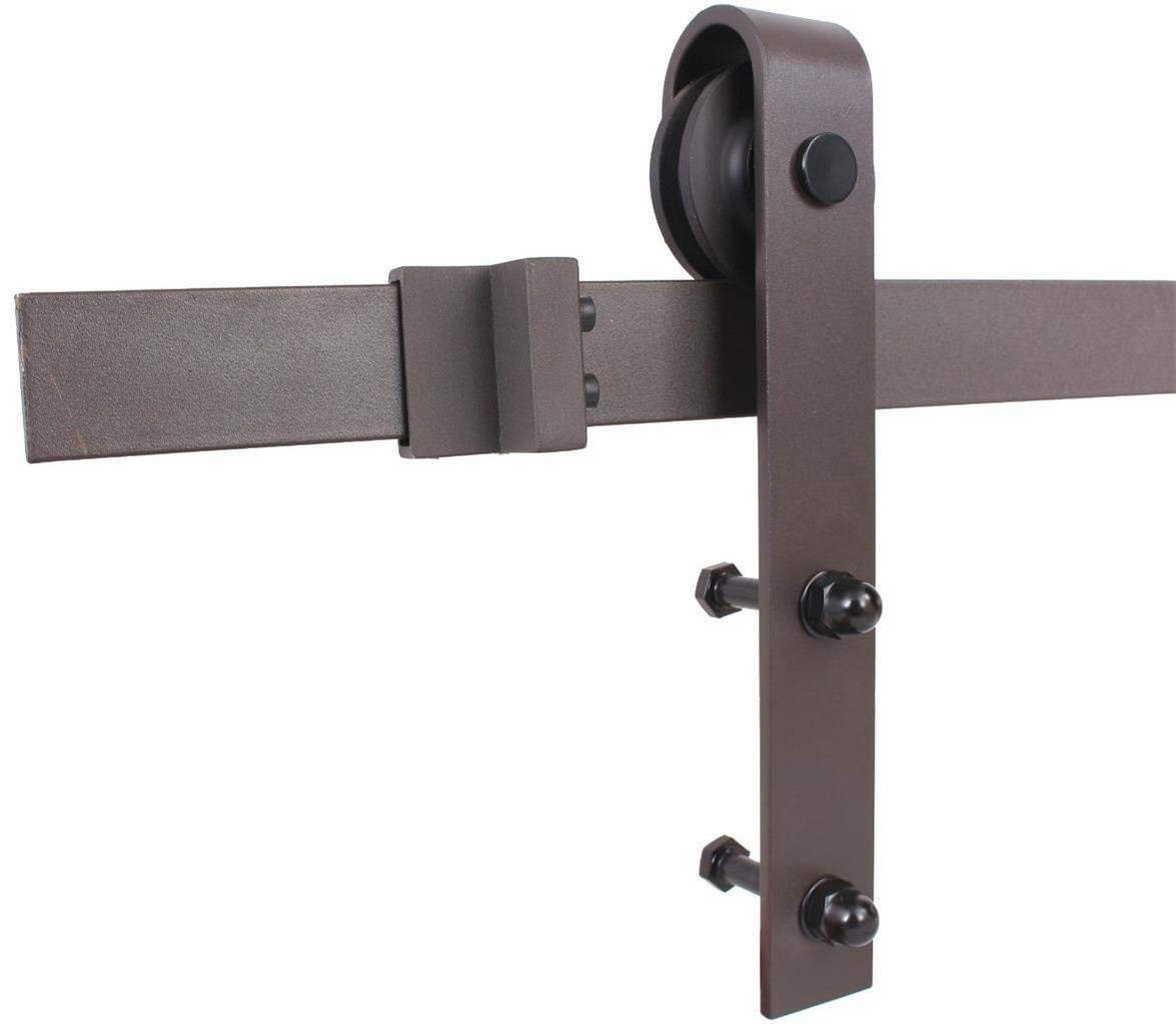 5ft Sliding Barn Door Wood Door Hanging Rail Type Black Sliding Track