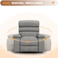 thumbnail image 2 of Techmilly Oversized Electric Recliner Chair with Heat and Massage, Adjustable Recline for Living Room,Linen (Light Grey 35" Seat Width), 2 of 8