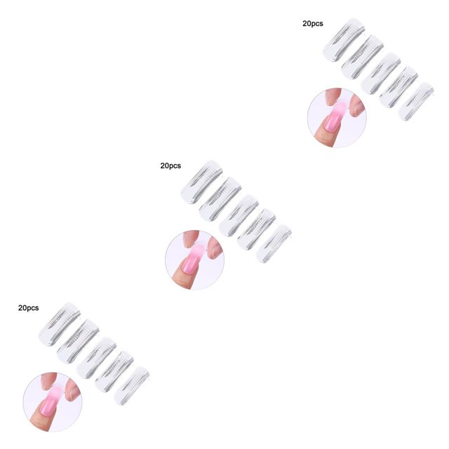 relayinert 20/100pcs Fingernails False Nails Artificial Transparent Full Cover 20pcs&clear 3Set
