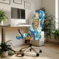 thumbnail image 3 of POLERO Anti Stain All-in-One Office Swivel Chair Slipcover, Flowers Elastic Cloth Easy to Install Office Chair Cover for Indoor Workspace Home Study, 3 of 7