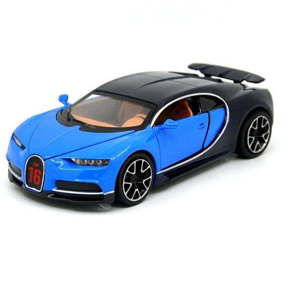 1: 32 Suitable for Bugatti Chiron Alloy Simulation Car Die Casting Model Dynamic Sound and Light Toy Series Collectibles Boy Birthday Gift