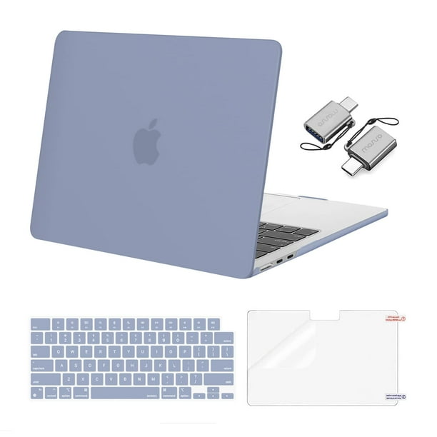 Funda MOSISO compatible con MacBook Air de 13,6 pulgadas, color gris lavanda