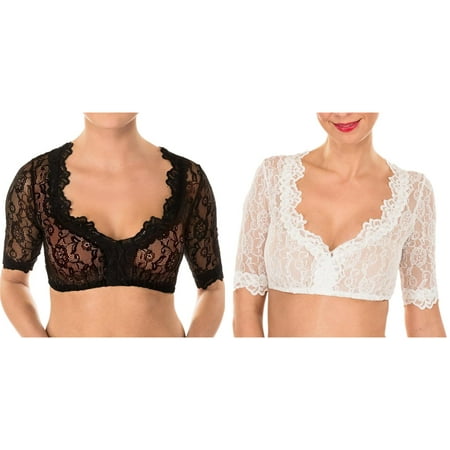 2-Pack Blouse For Oktoberfest Blouse Black Women s Dirndl Blouse Lace Dirndl Elegant Cop Lingerie for Women Lingerie Set Shirts for Women Party Night Woman Lingerie Fishnet plus
