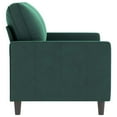 thumbnail image 2 of vidaXL Canapé 2 Places Vert Foncé 120 cm Velours, 2 of 5