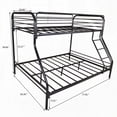 thumbnail image 3 of Heavy Duty Twin-Over-Full Metal Bunk Bed with Enhanced Guardrail, Easy Assembly in Black - Sturdy & Noise-Free, 3 of 10