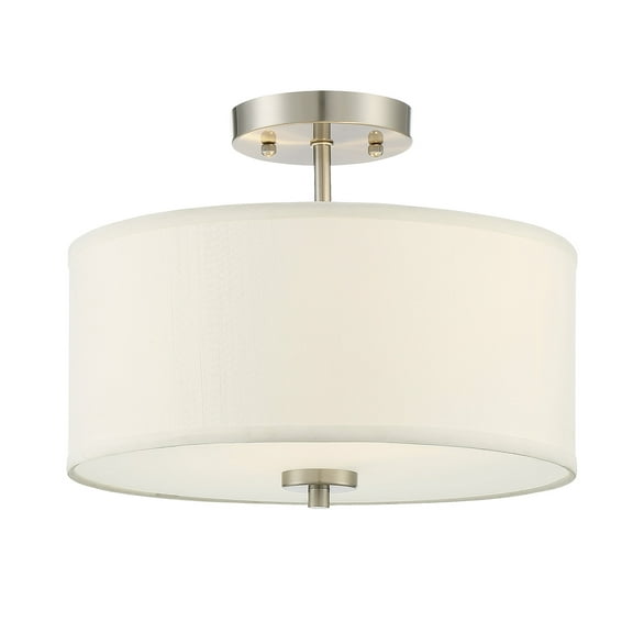 Trade Winds Cassie 2-Light Semi-Flush Mount Ceiling Light in Brushed Nickel