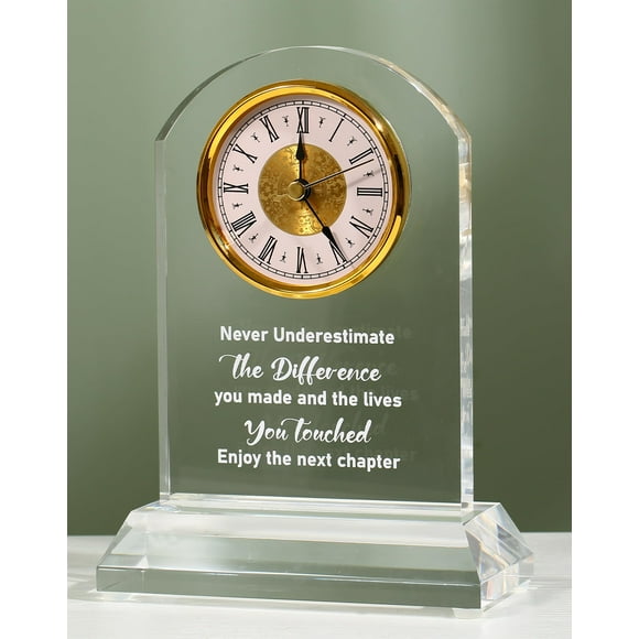 DEEWISH Retirement Gift for Women Men Quartz Desk Clock Plaque Gifts, Coworker Gifts Going Away Gift Leaving Gifts Congratulations Retired Gifts for Boss Leader Friends Teacher