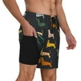 thumbnail image 3 of Daiia Plaid Dachshund Mens Swim Trunks Swim Shorts Quick Dry Swim Shorts with Mesh Lining Pockets-Medium, 3 of 9