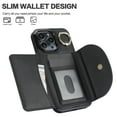 thumbnail image 3 of for iPhone 13 Wallet Case with Card Holder Women Men, Flip PU Leather Kickstand Shockproof Protective Phone Cover Magnetic Clasp 360 Rotation Ring Stand for iPhone 13, Black, 3 of 6
