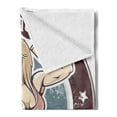 thumbnail image 2 of Fitness Soft Flannel Fleece Throw Blanket, Retro Design Gym Woman Round Layout, Cozy Plush for Indoor and Outdoor Use, 70" x 90", Warm Taupe Slate Blue, by Ambesonne, 2 of 5