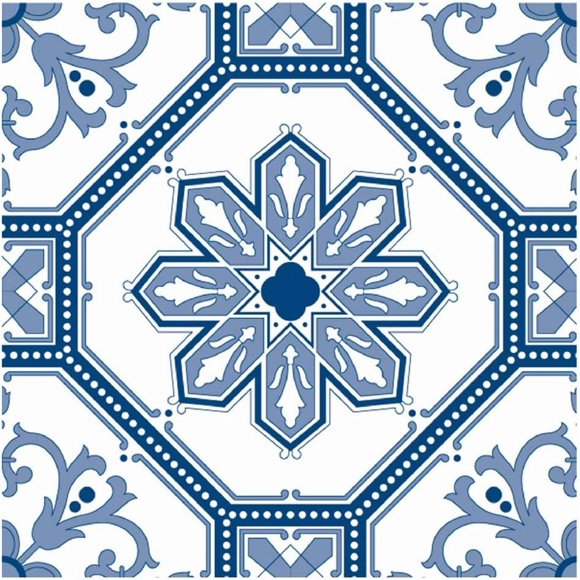 Poromoro Spanish Portuguese Azulejo Style Backsplash Peel and Stick Tile Stickers Set of 20 pcs(5.9_L)