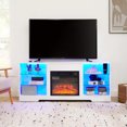 thumbnail image 3 of White Electric Fireplace TV Stand for TVs up to 62" / Adjustable Colors, Easy Cable Setup, 3 of 5
