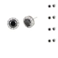 thumbnail image 2 of Sonducket 1 par de pendientes redondos de banquete para niñas con diamantes de imitación de cobre para mujer Negro 10Conjunto, 2 of 6