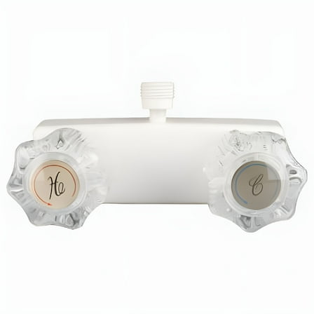 HIBIBUD White RV / Mobile Home / Marine Shower Faucet with Clear Handles