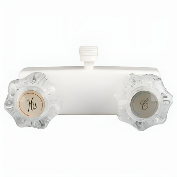 HIBIBUD White RV / Mobile Home / Marine Shower Faucet with Clear Handles