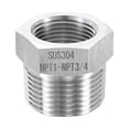 thumbnail image 1 of Adaptador reductor de acero inoxidable 304 Uxcell 1" NPT macho x 3/4" NPT hembra, accesorios de tubería hexagonales, adaptador de tubería de fundición para aire, agua, aceite y gas, 1 of 6
