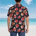 thumbnail image 6 of Balery Red Rose Flower Print Men's Hawaiian Shirts Short Sleeve Beach Shirt Relaxed Fit Vacation Button Down Shirts-X-Large, 6 of 9