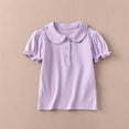 thumbnail image 4 of Odeerbi Camisas de Golf de Chicas Algodón Peter Pan Collar Puff Camisas de Tenis de Manga Corta, 4 of 7