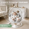 thumbnail image 4 of Babyomi Portable Baby Swings for Infants to Toddler, Electric Swing with Music Speaker, 3 Seat Positions , 5 Speeds, and Remote Control - Infant Swing for Indoor and Outdoor, Grey, 4 of 8