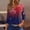 Dark Blue, variant on 3/4 Sleeve T Shirts for Women Independence Day Flag Printed Henley Tee 250th Anniversary Fashion Button Slim Fitted Tops