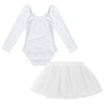 thumbnail image 4 of Alvivi Girls Swan Lake Ballet Dance Leotard with Tutu Skirt Dress Ballerina Performance Costume White 3, 4 of 7