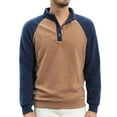 thumbnail image 2 of pstuiky Camisas casuales de manga larga para hombre, Blusa/camisa informal y moderna de color liso con cuello alto y botones para hombre. camisetas de hombre l, 2 of 9