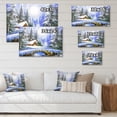 thumbnail image 4 of Designart Winter Bridge In Christmas Village Traditional Canvas Wall Art, 4 of 4