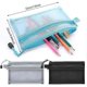 thumbnail image 4 of 3 pcs Pencil Case, Double Layer Mesh Zipper Pencil Pouch Multifunctional, 4 of 5